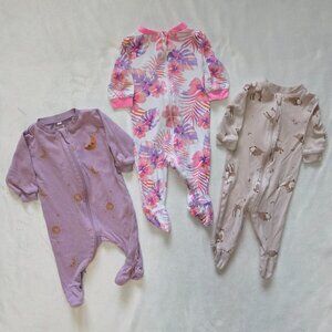 Set of 3 Baby Footies, 0-3 months
